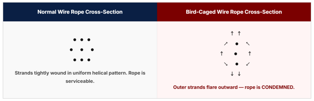 Wire rope cross section diagram